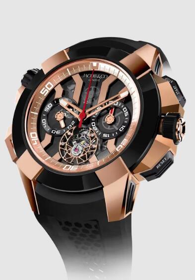 Review Jacob & Co epic x chrono tourbillon rose gold and titanium EC360.42.AB.AA.A Replica watch